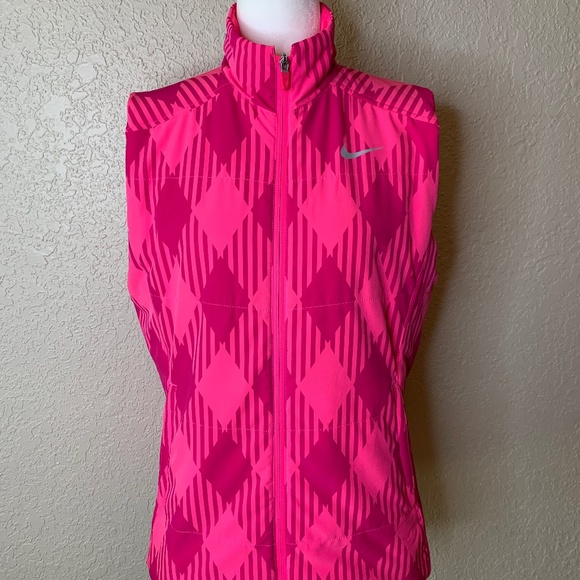 Nike Jackets & Blazers - Nike Golf Sport Pink Print Puffer Vest Athleisure Outdoor Women's Size Large